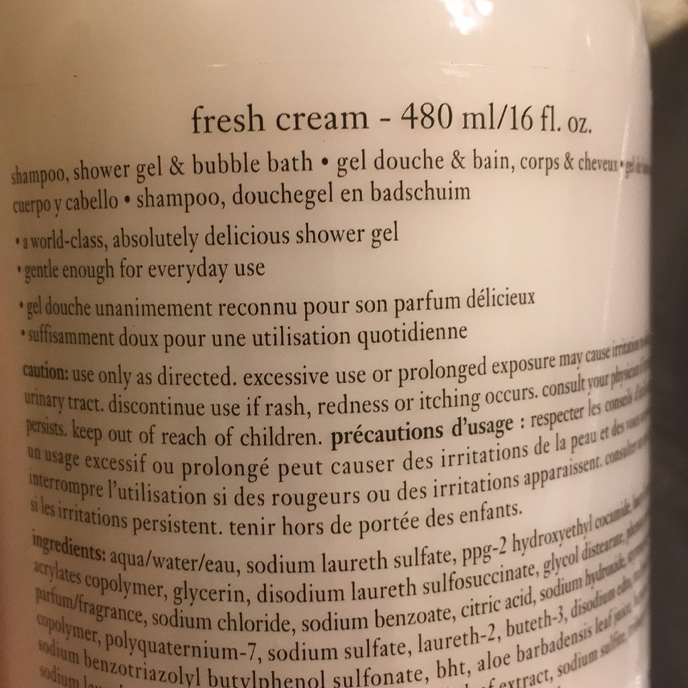 Philosophy Fresh Cream Shampoo, Shower gel 16oz - Picture 4 of 5